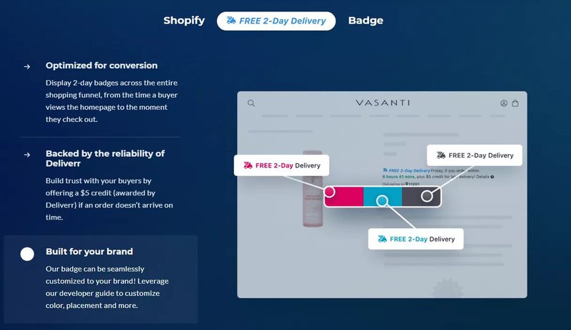 deliverr free 2-day delivery shopify tool