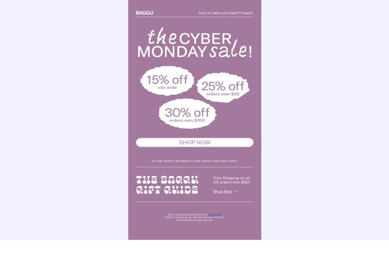 baggu-cyber-monday-email-campaign