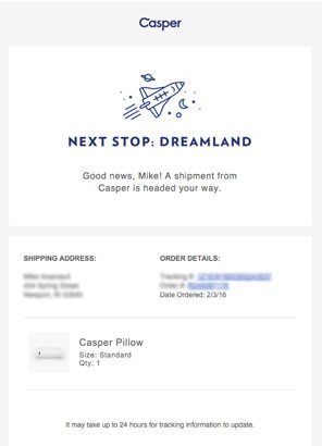 casper-purchase-confirmation-email