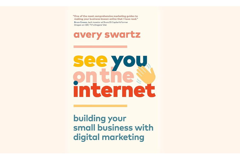 a book cover with the title see you on the internet building your small business with