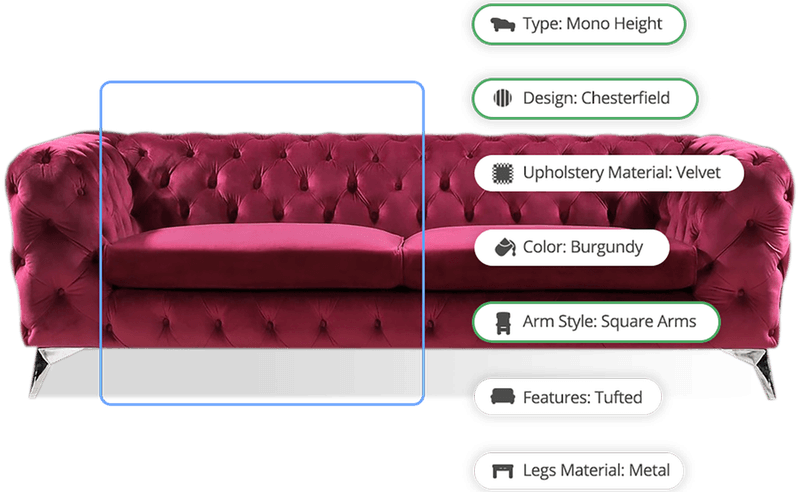 deep tagging visual search example home decor ecommerce