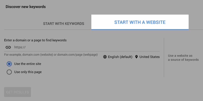 discover new keywords in google keyword planner